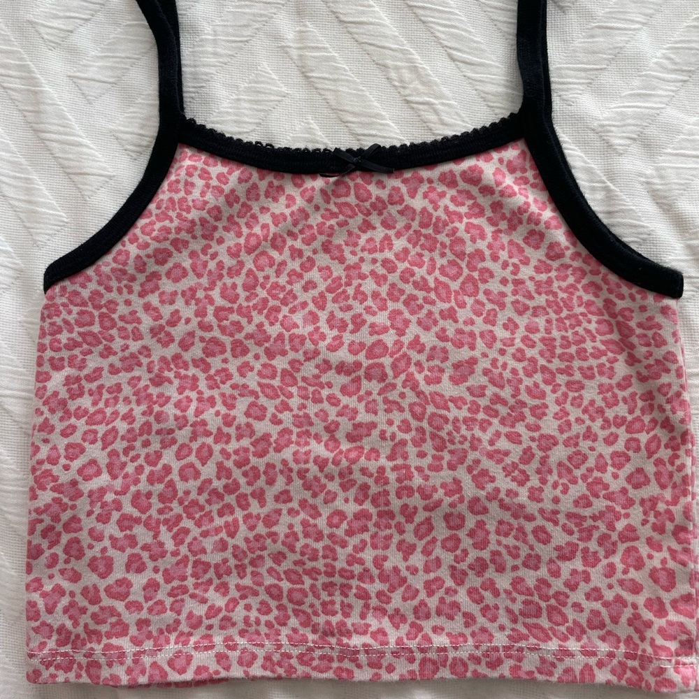 Pink cheetah crop top